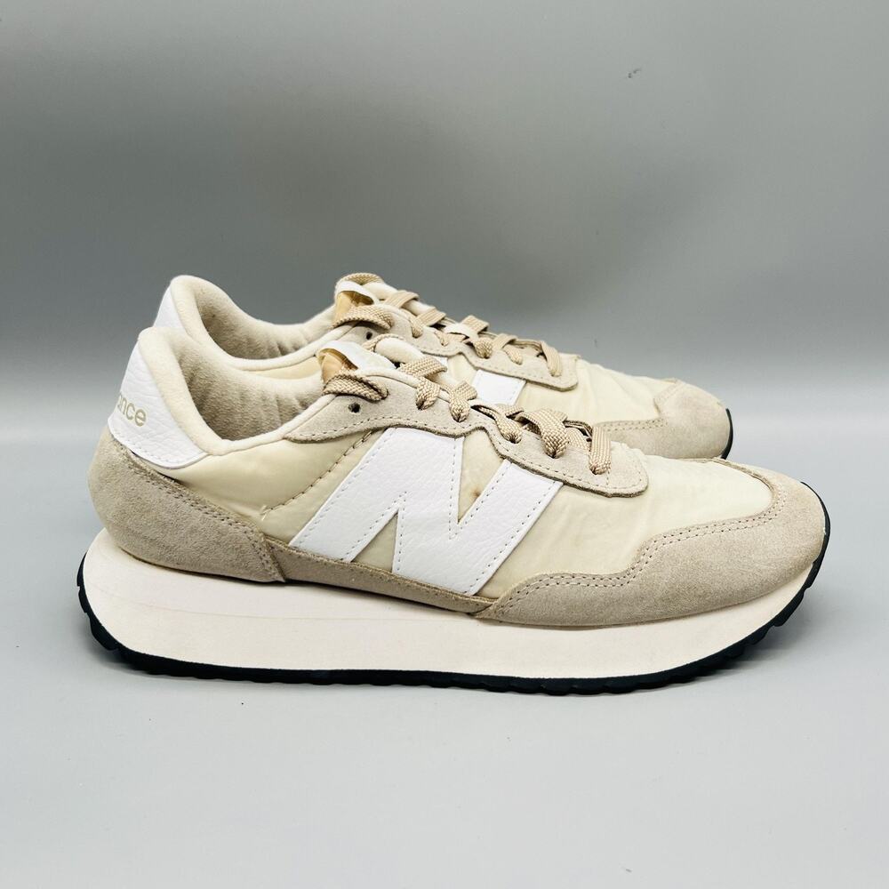 New Balance Shoes Womens 8 Beige Textile Suede 237 Low Top Running Sneakers